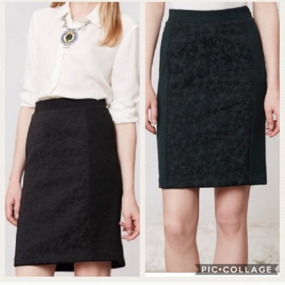 Anthro Moulinette Soeurs Black Piana Pencil Skirt